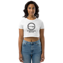 Load image into Gallery viewer, Stephanie Gayle Signature 2022 Black Logo Organic Crop Top