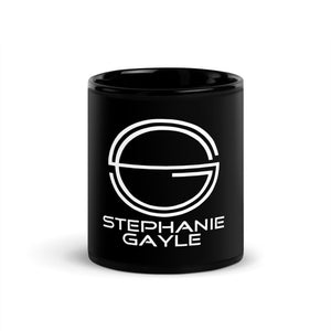 Stephanie Gayle Signature 2022 White Logo Black Glossy Mug