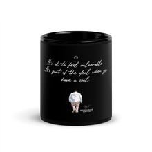 Load image into Gallery viewer, Vulnerable 2021 White Type Lyric 1 Black Glossy Mug