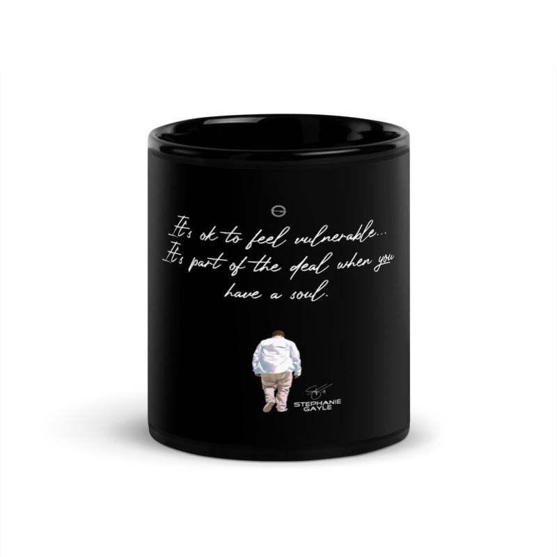 Vulnerable 2021 White Type Lyric 1 Black Glossy Mug