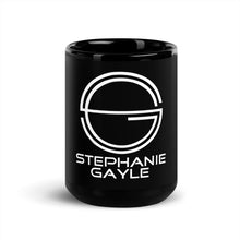 Load image into Gallery viewer, Stephanie Gayle Signature 2022 White Logo Black Glossy Mug