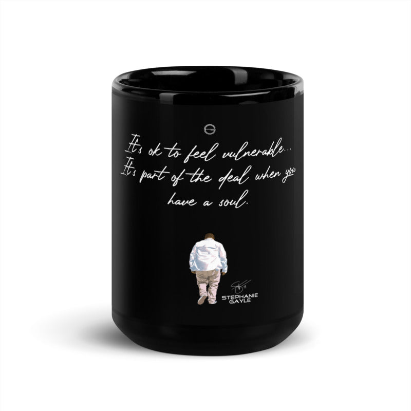 Vulnerable 2021 White Type Lyric 1 Black Glossy Mug