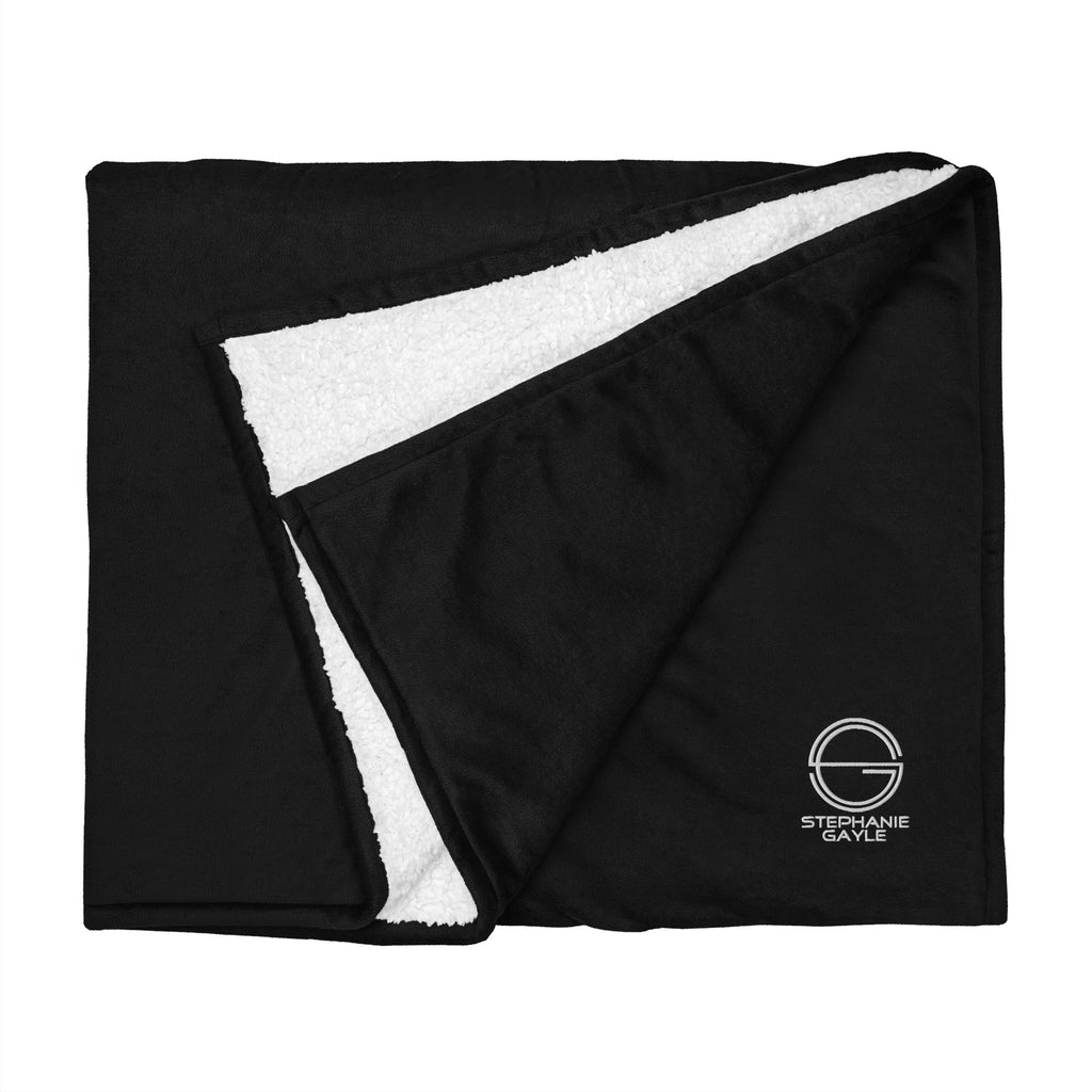 Stephanie Gayle Signature White Logo Premium Sherpa Blanket
