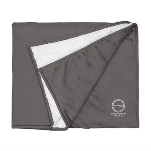 Stephanie Gayle Signature White Logo Premium Sherpa Blanket