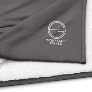 Stephanie Gayle Signature White Logo Premium Sherpa Blanket
