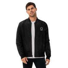 Load image into Gallery viewer, Stephanie Gayle Signature White Logo Premium Recycled Bomber Jacket