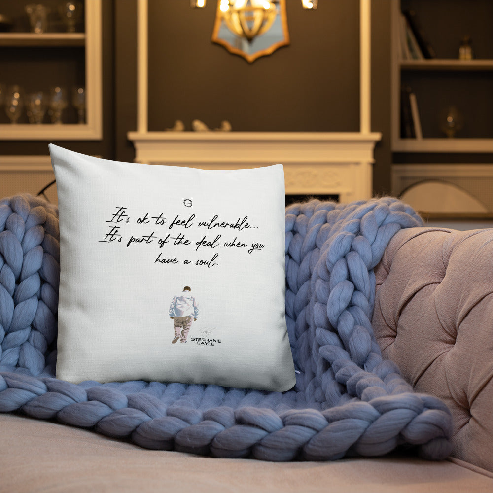 Vulnerable 2021 Black Type Lyric 1 and SG Logo Premium Pillow