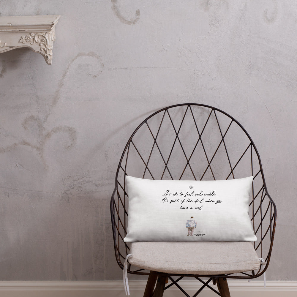 Vulnerable 2021 Black Type Lyric 1 and SG Logo Premium Pillow