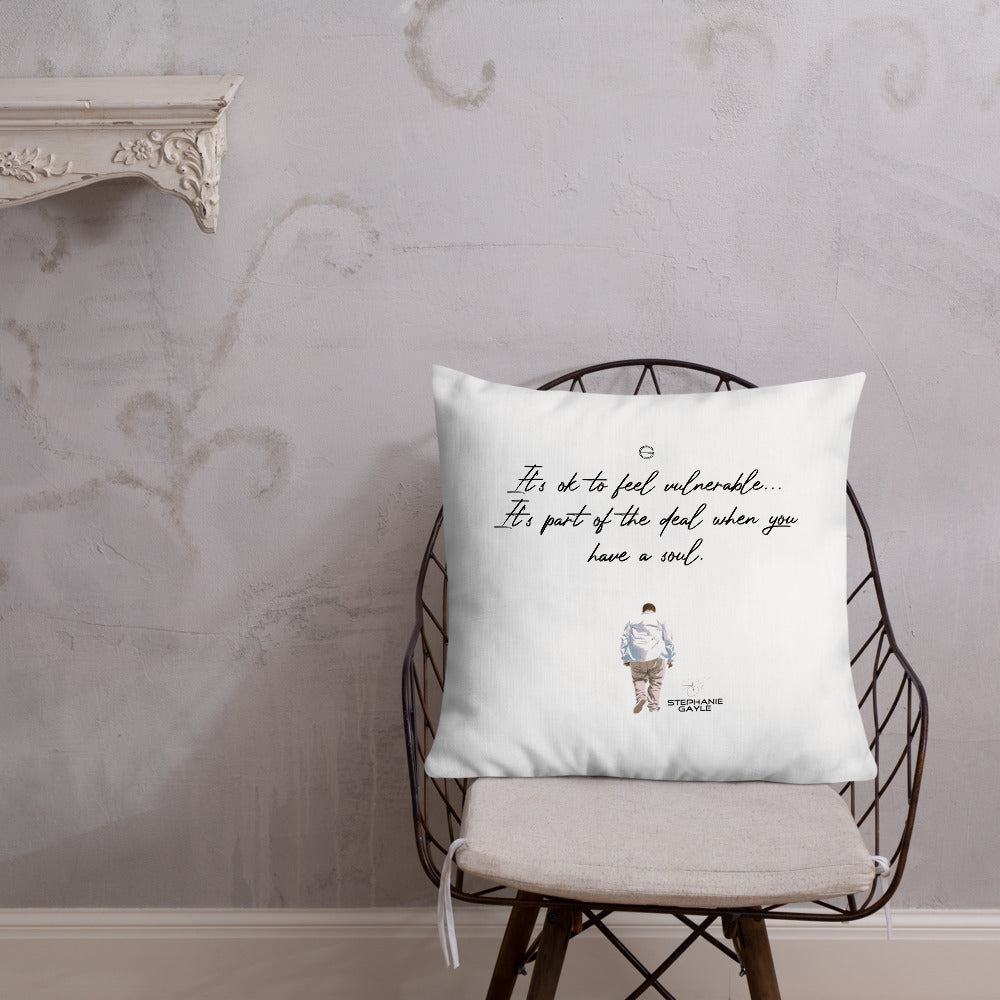 Vulnerable 2021 Black Type Lyric 1 and SG Logo Premium Pillow