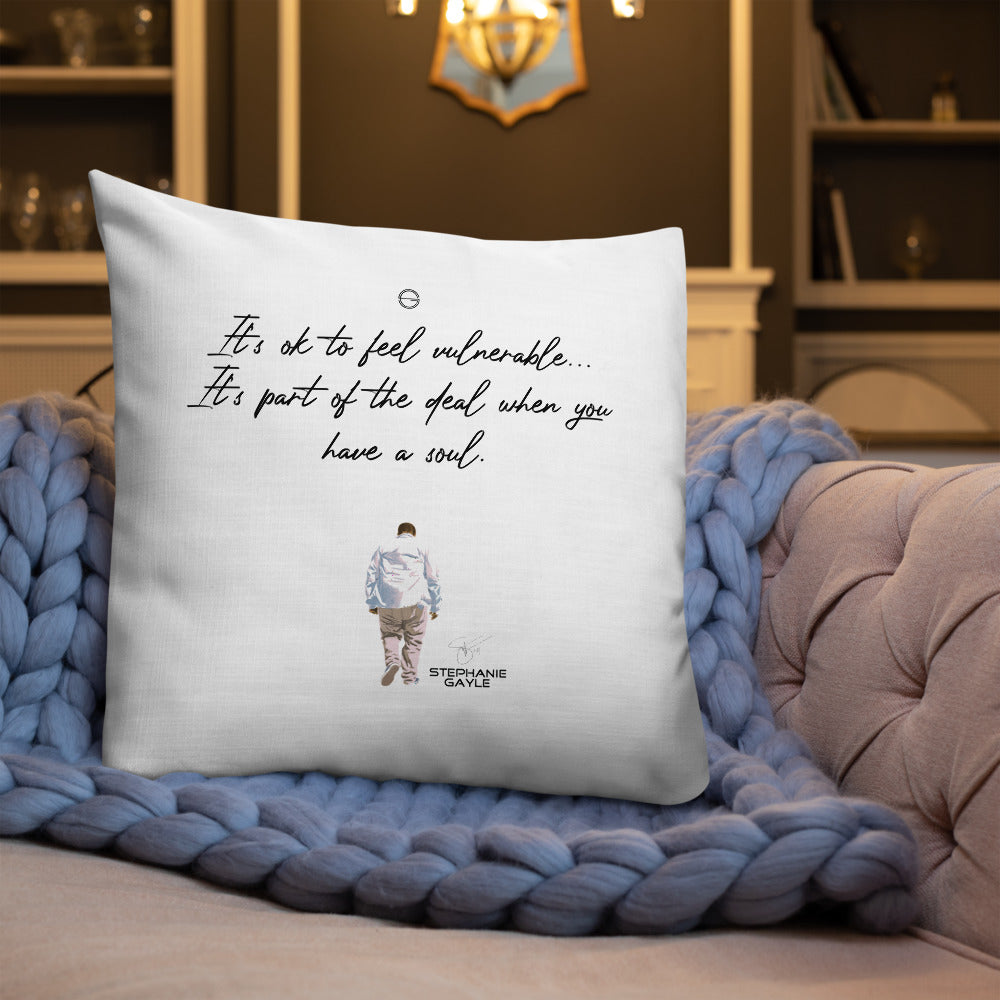 Vulnerable 2021 Black Type Lyric 1 and SG Logo Premium Pillow