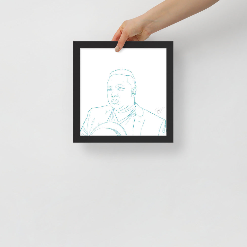 Stephanie Gayle Contour Self-Portrait with Artist Signature Framed Poster