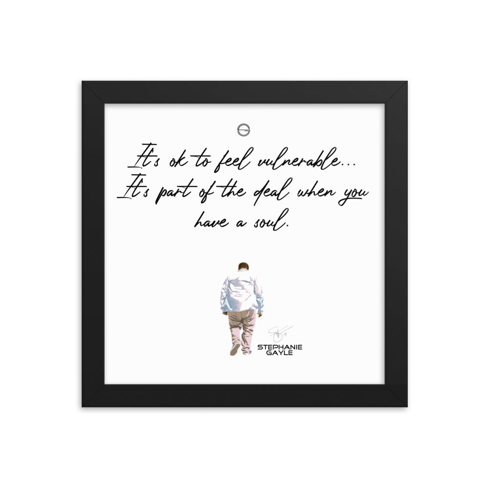 Vulnerable Black Type Lyric 1 Framed Poster