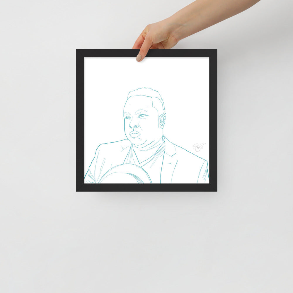 Stephanie Gayle Contour Self-Portrait with Artist Signature Framed Poster