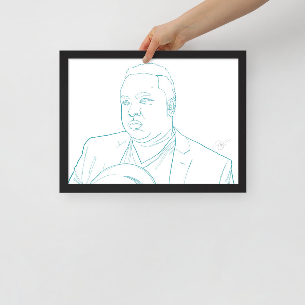 Stephanie Gayle Contour Self-Portrait with Artist Signature Framed Poster