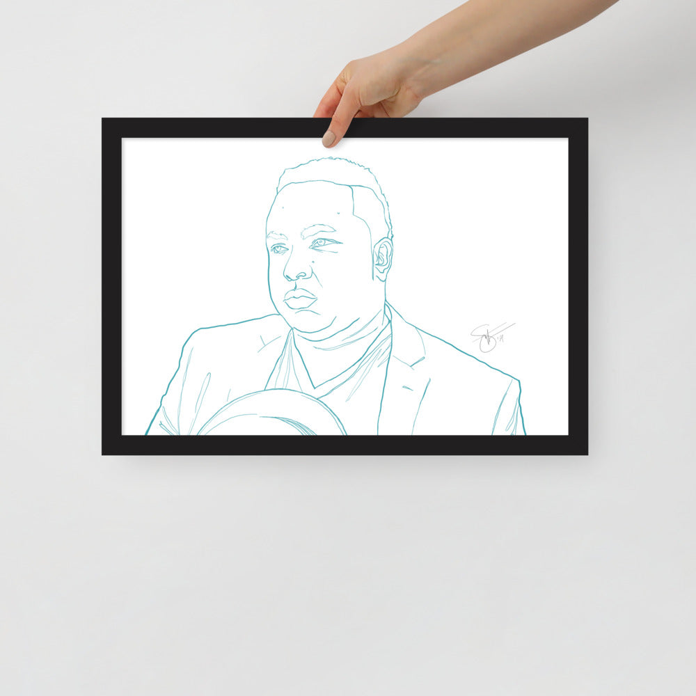 Stephanie Gayle Contour Self-Portrait with Artist Signature Framed Poster