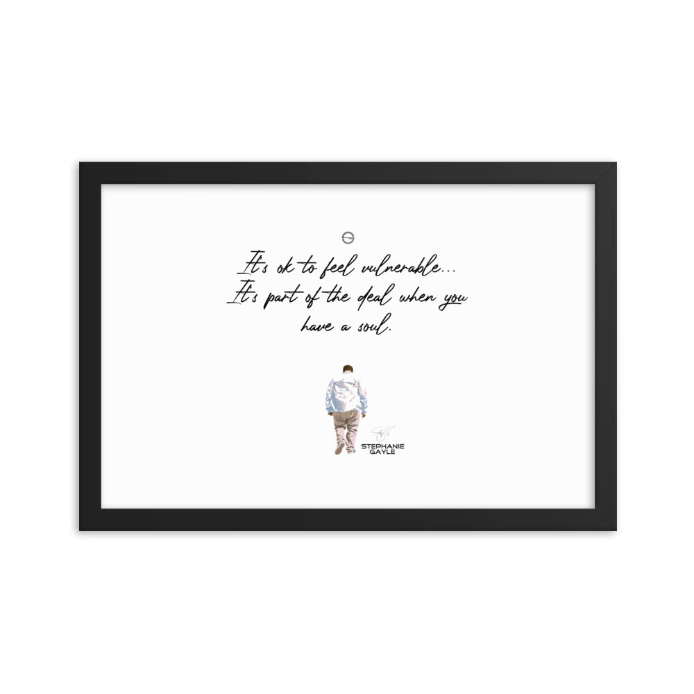 Vulnerable Black Type Lyric 1 Framed Poster