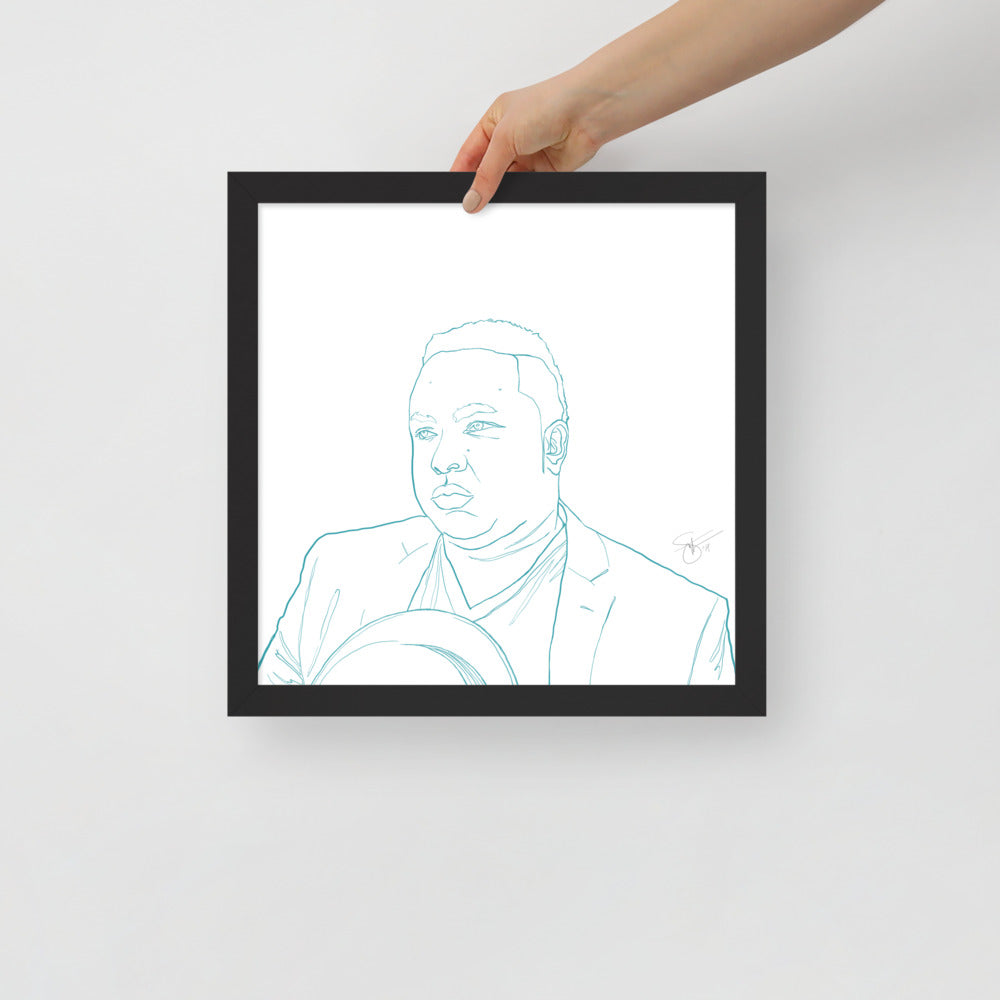 Stephanie Gayle Contour Self-Portrait with Artist Signature Framed Poster