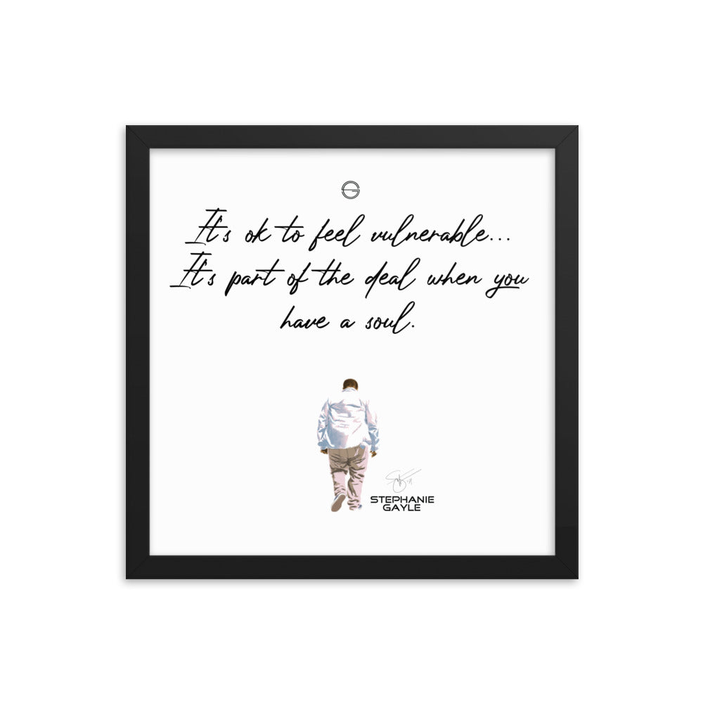 Vulnerable Black Type Lyric 1 Framed Poster