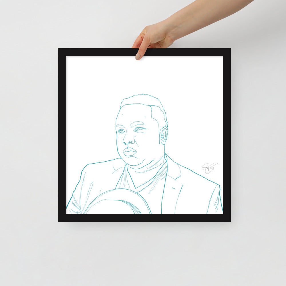 Stephanie Gayle Contour Self-Portrait with Artist Signature Framed Poster