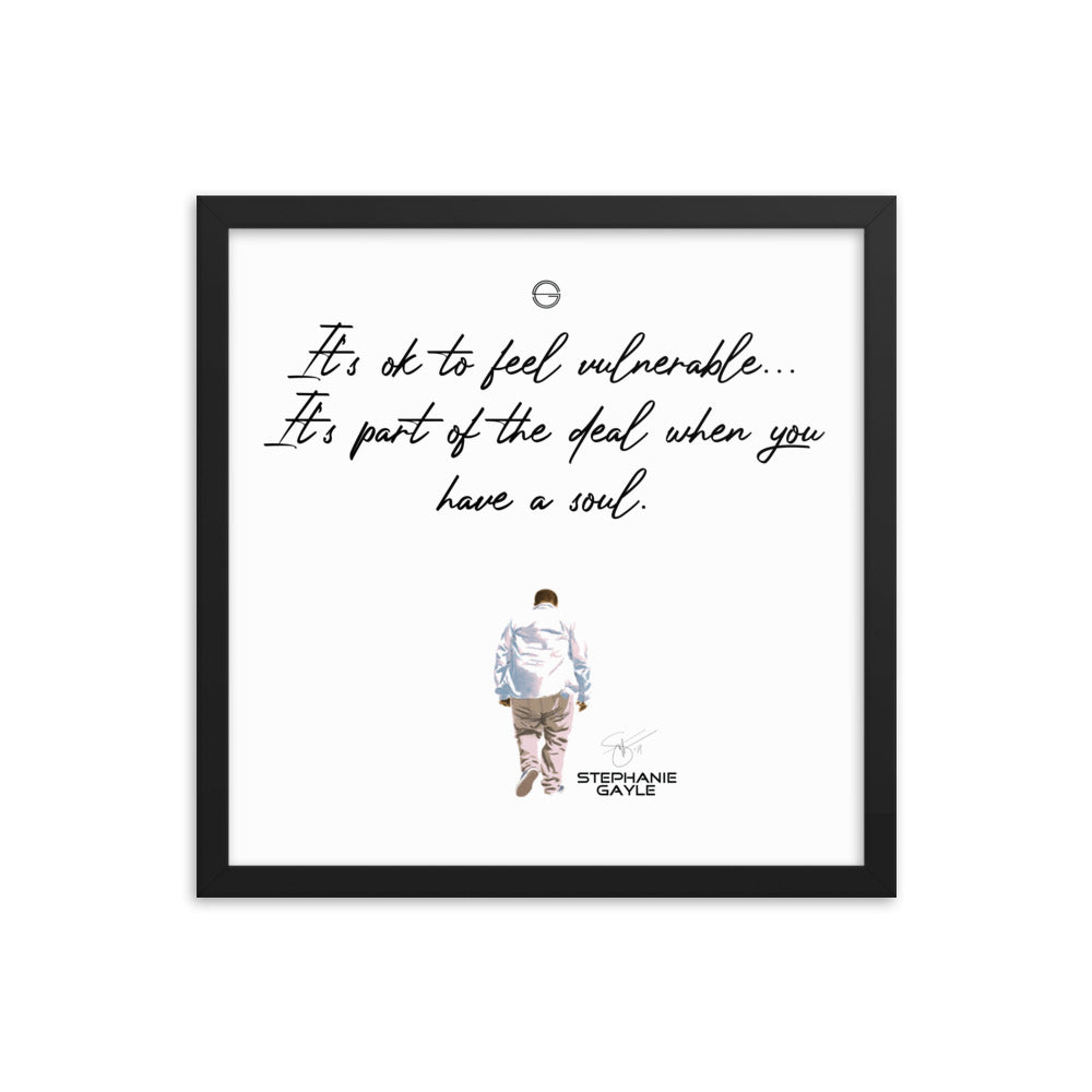 Vulnerable Black Type Lyric 1 Framed Poster