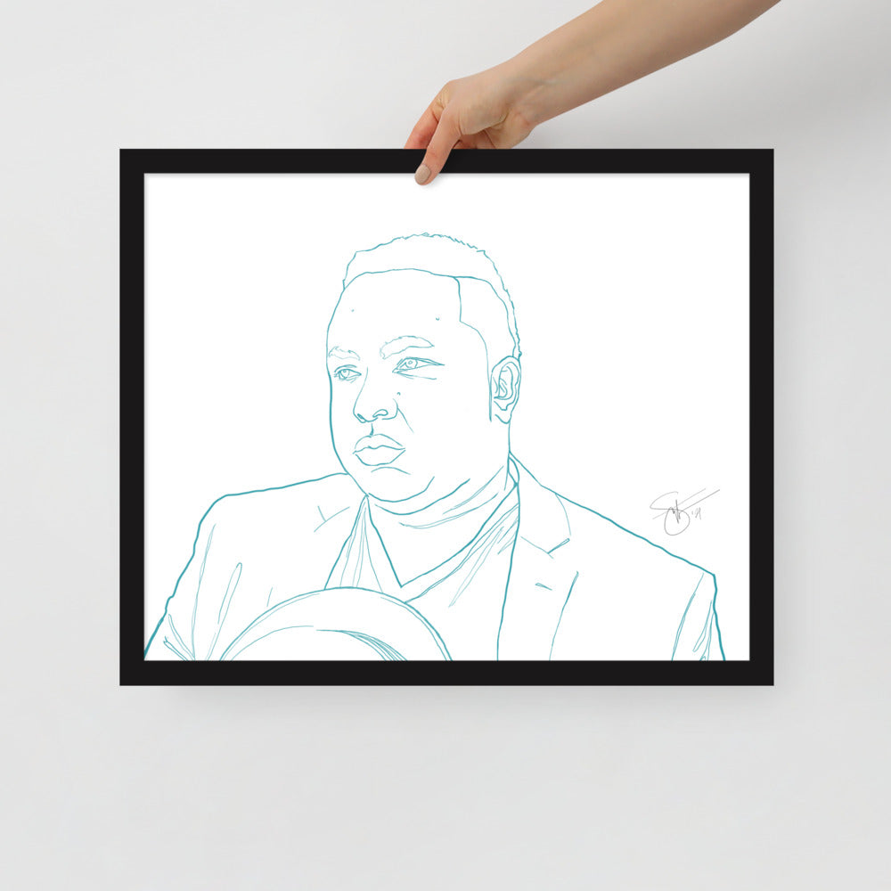Stephanie Gayle Contour Self-Portrait with Artist Signature Framed Poster