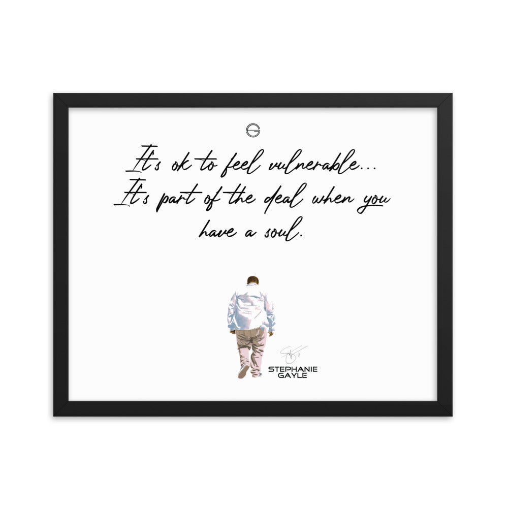 Vulnerable Black Type Lyric 1 Framed Poster