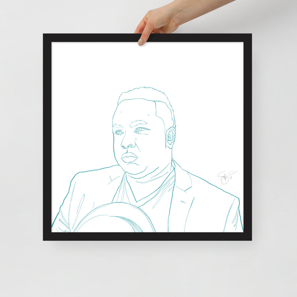 Stephanie Gayle Contour Self-Portrait with Artist Signature Framed Poster