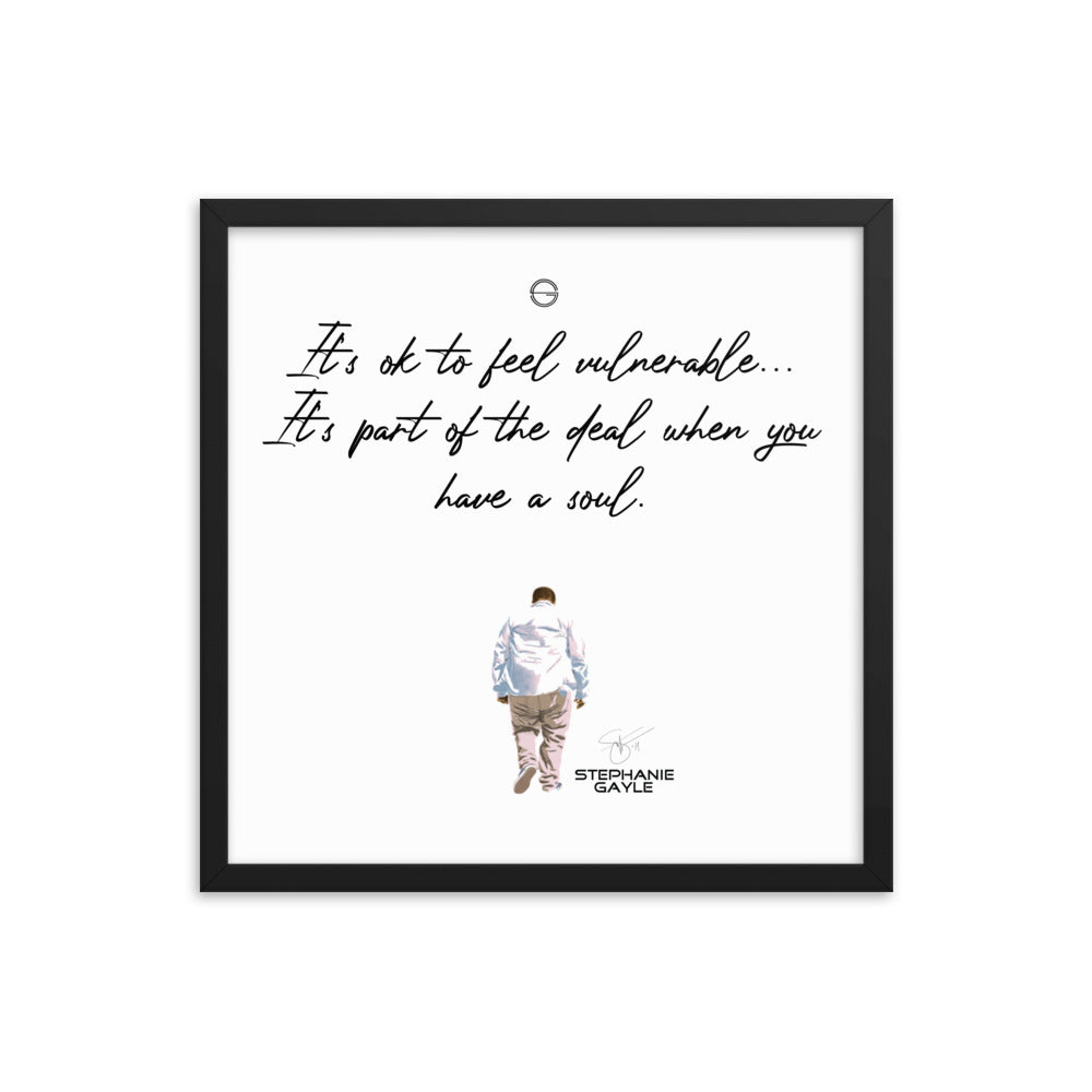 Vulnerable Black Type Lyric 1 Framed Poster