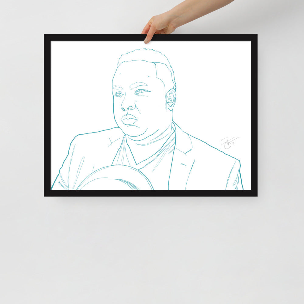 Stephanie Gayle Contour Self-Portrait with Artist Signature Framed Poster