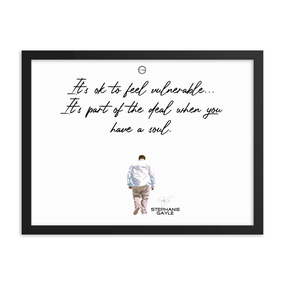 Vulnerable Black Type Lyric 1 Framed Poster