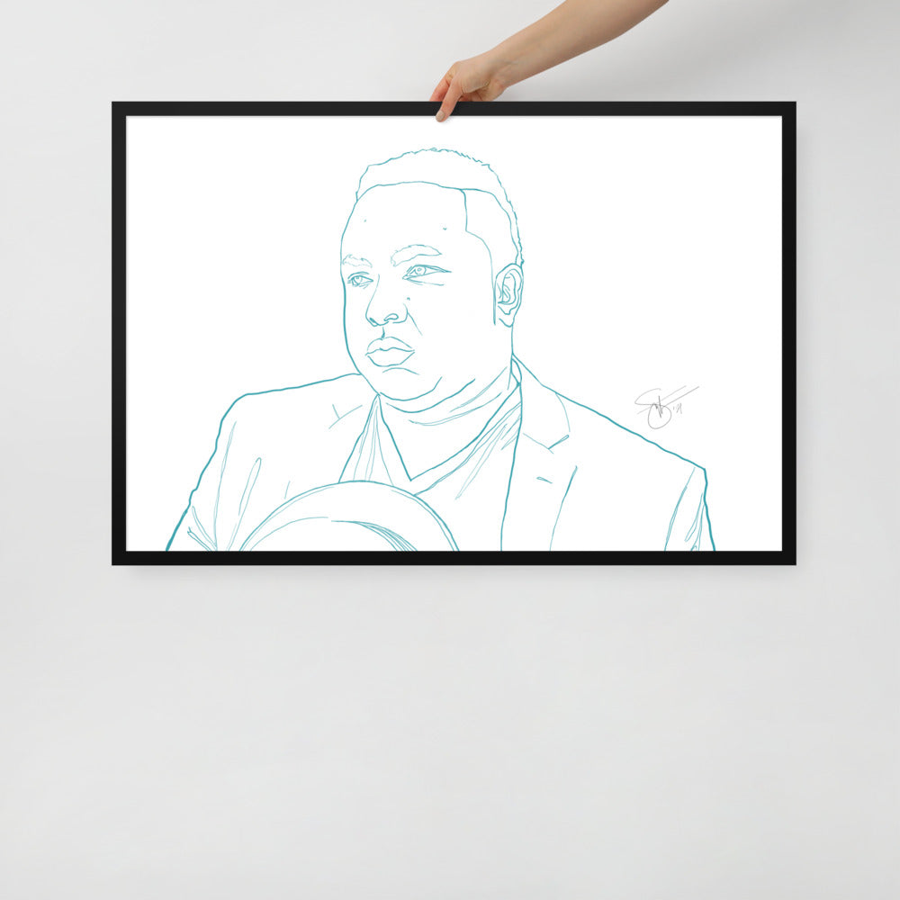 Stephanie Gayle Contour Self-Portrait with Artist Signature Framed Poster