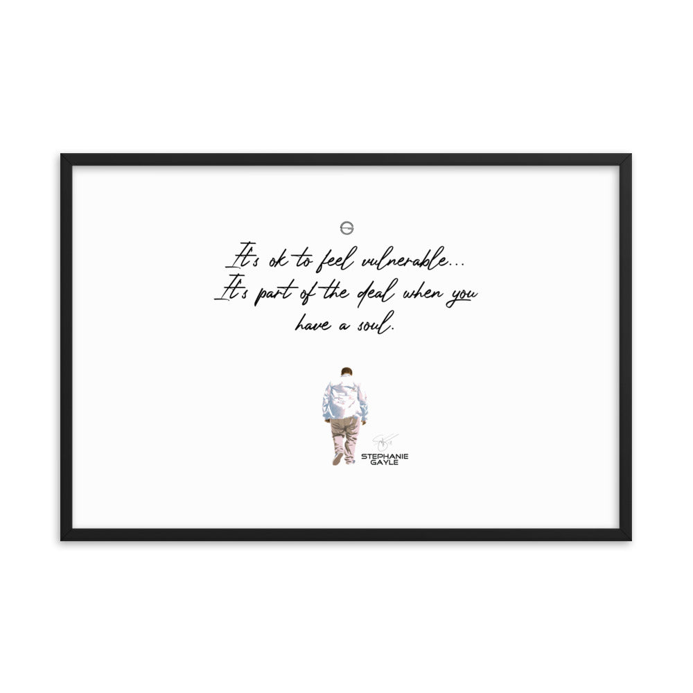 Vulnerable Black Type Lyric 1 Framed Poster