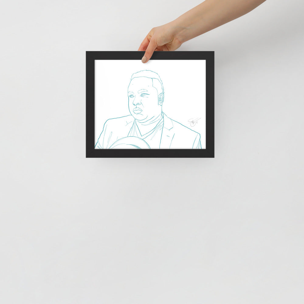 Stephanie Gayle Contour Self-Portrait with Artist Signature Framed Poster