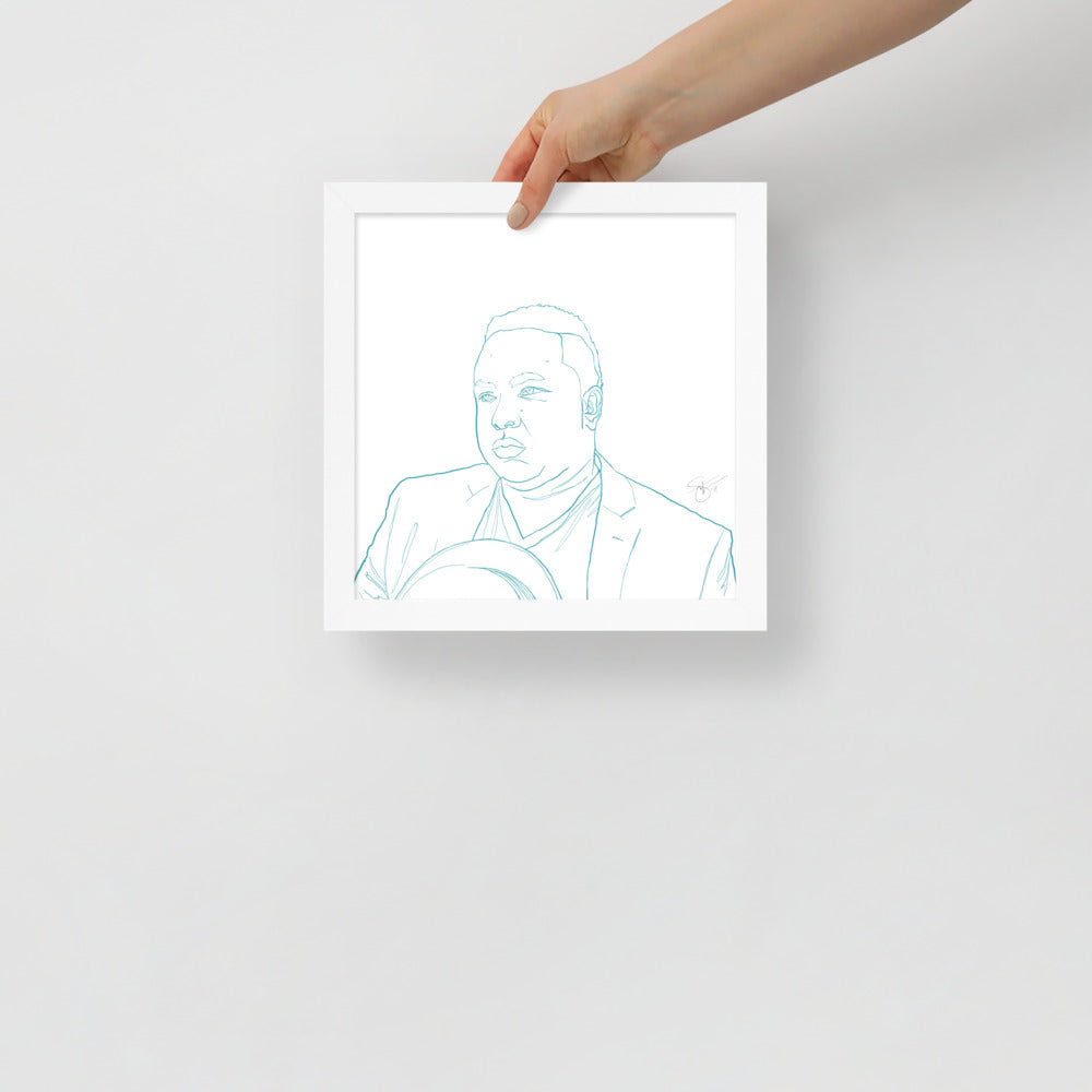 Stephanie Gayle Contour Self-Portrait with Artist Signature Framed Poster