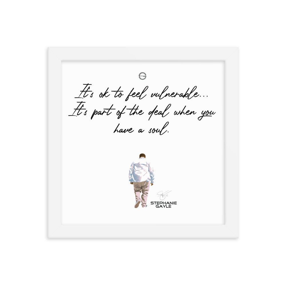 Vulnerable Black Type Lyric 1 Framed Poster