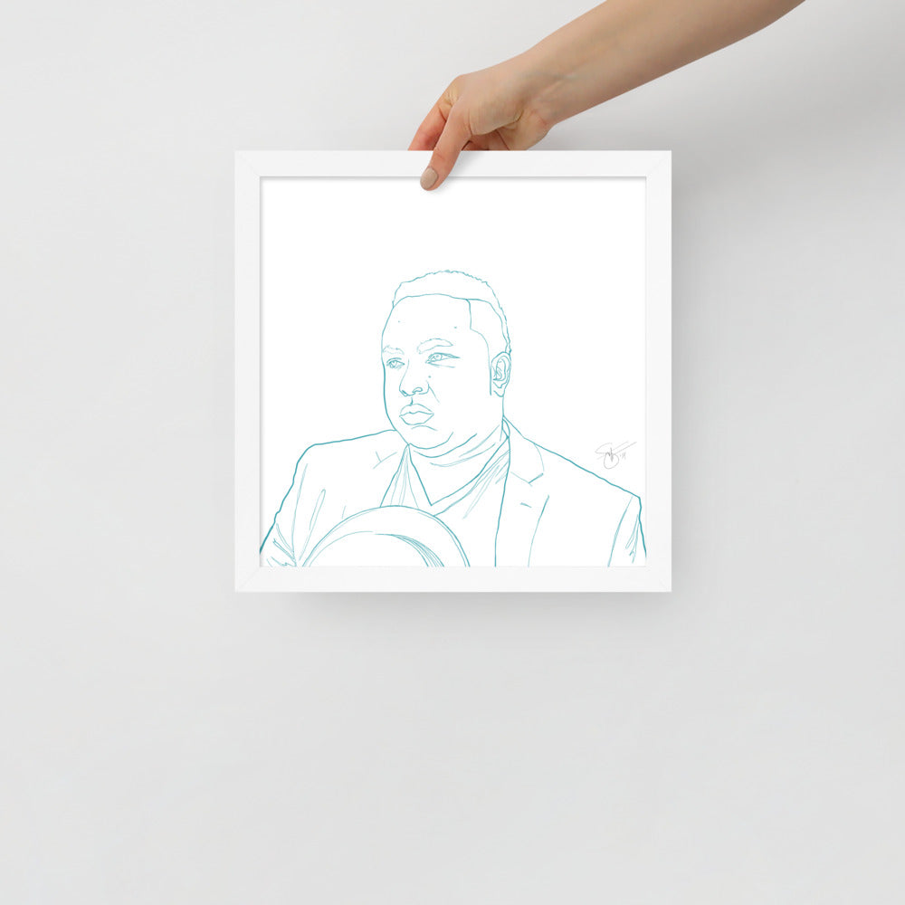 Stephanie Gayle Contour Self-Portrait with Artist Signature Framed Poster
