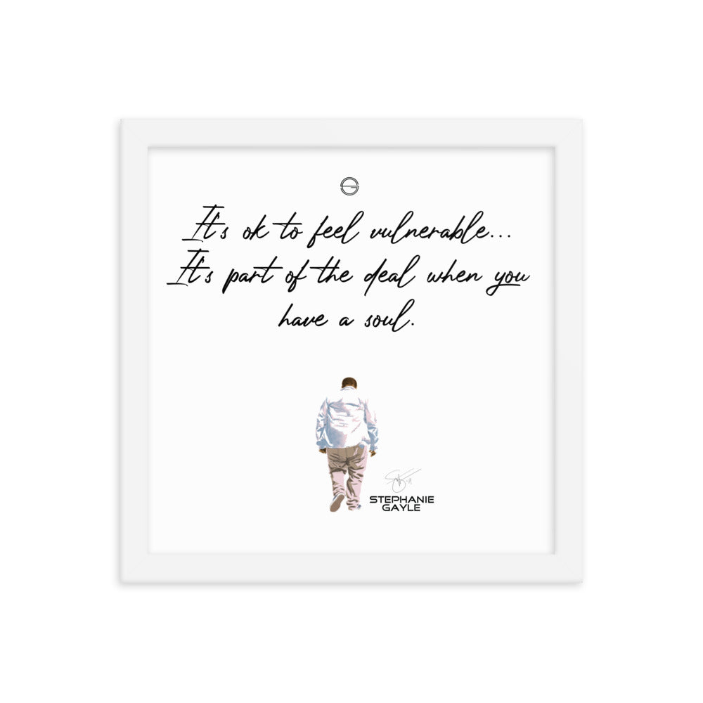 Vulnerable Black Type Lyric 1 Framed Poster