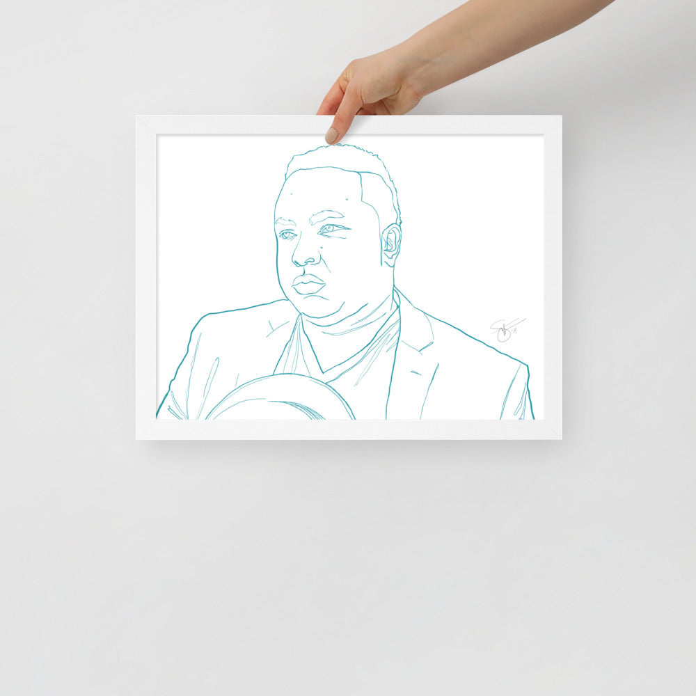 Stephanie Gayle Contour Self-Portrait with Artist Signature Framed Poster