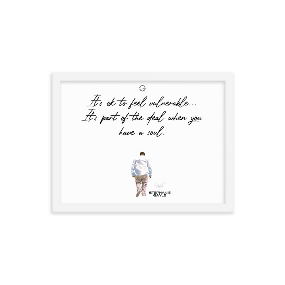 Vulnerable Black Type Lyric 1 Framed Poster