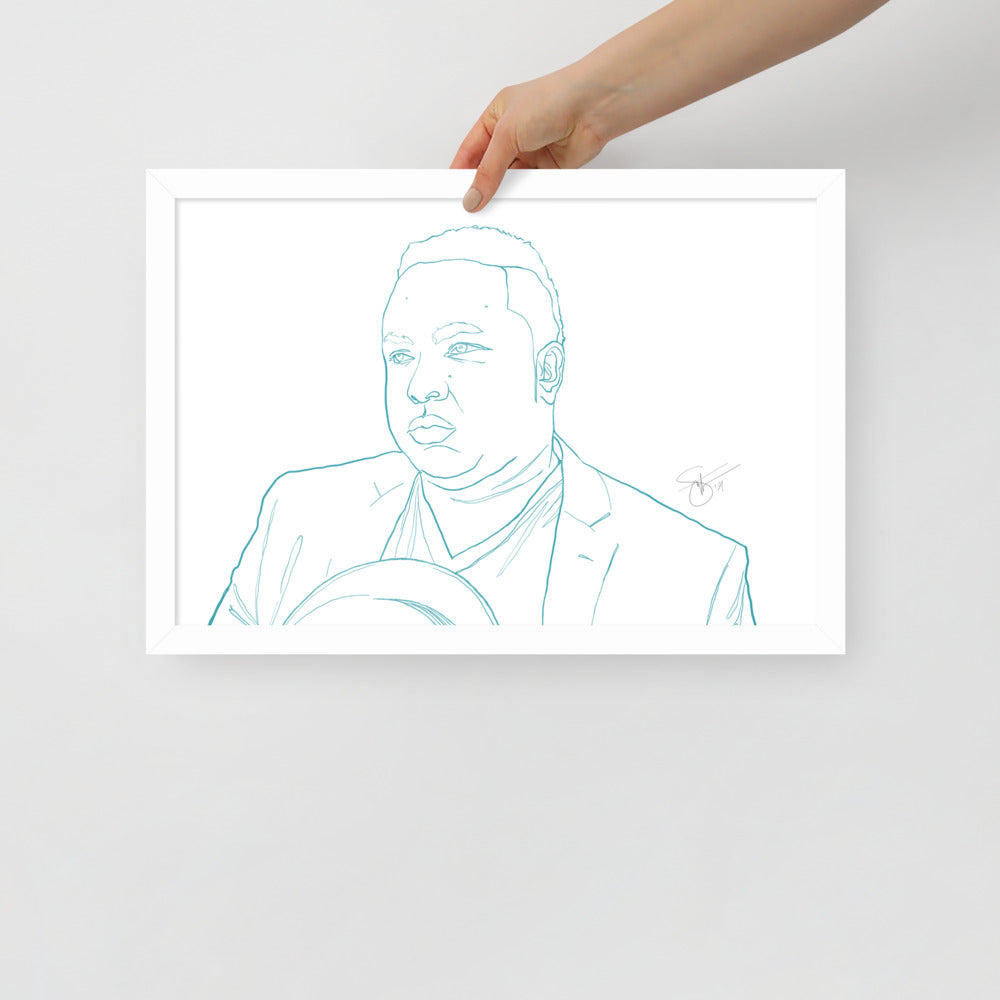 Stephanie Gayle Contour Self-Portrait with Artist Signature Framed Poster