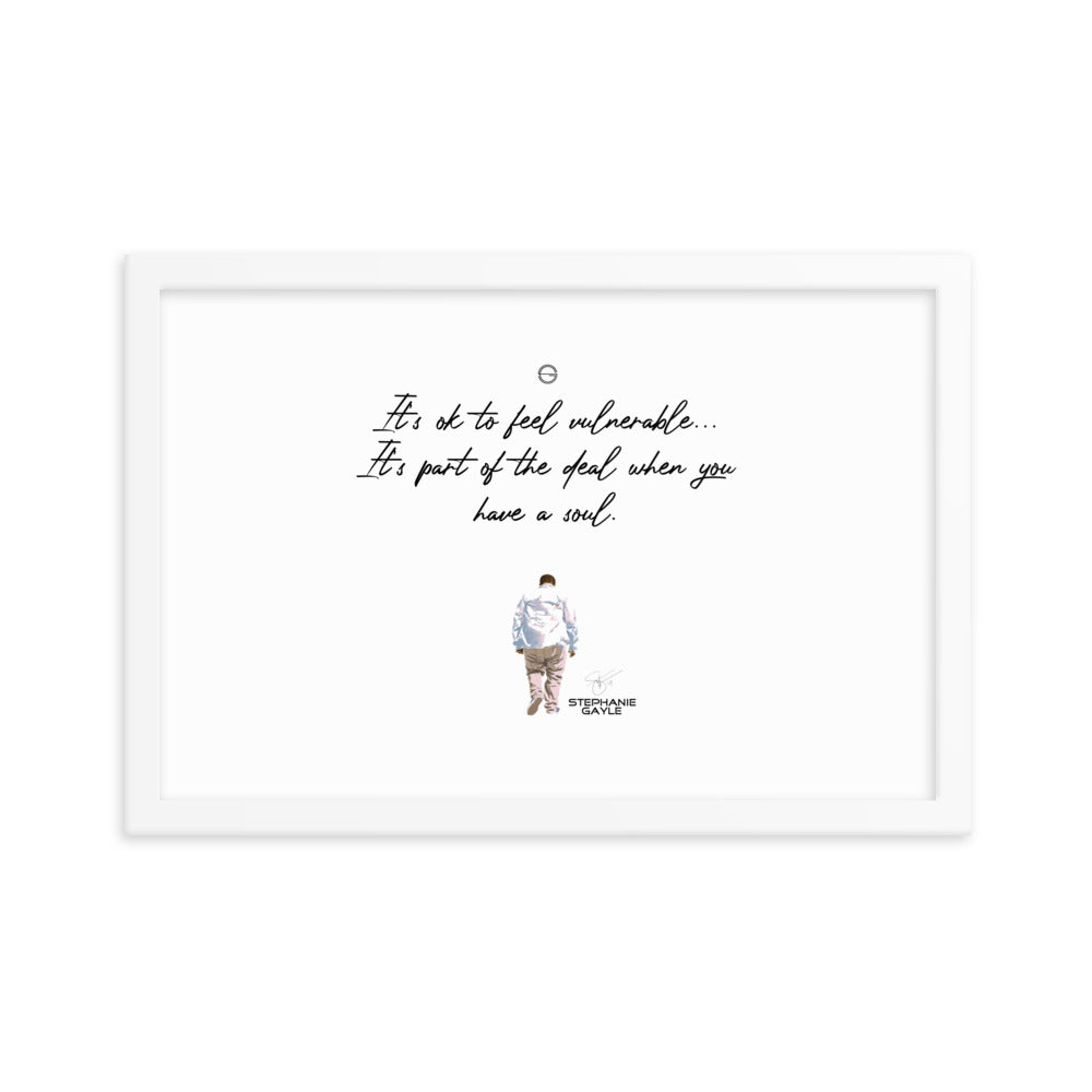 Vulnerable Black Type Lyric 1 Framed Poster