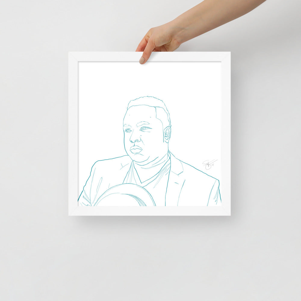 Stephanie Gayle Contour Self-Portrait with Artist Signature Framed Poster