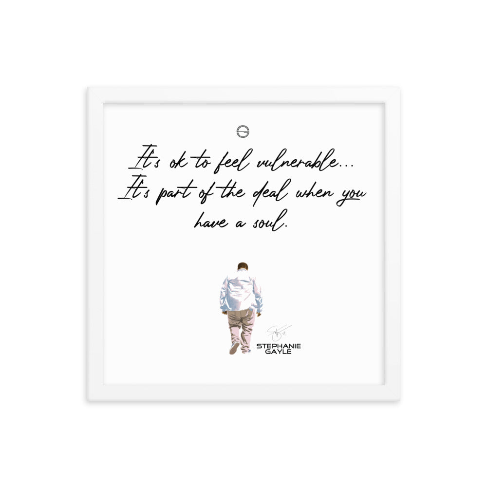 Vulnerable Black Type Lyric 1 Framed Poster