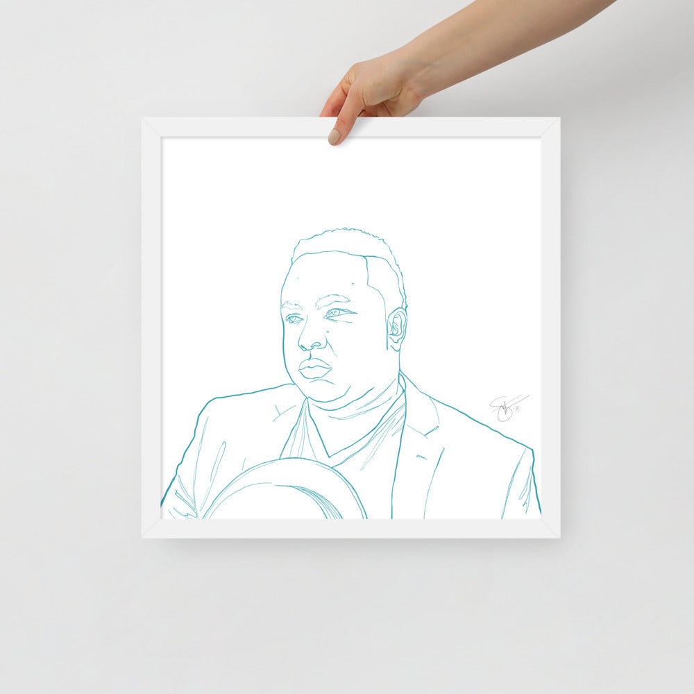 Stephanie Gayle Contour Self-Portrait with Artist Signature Framed Poster