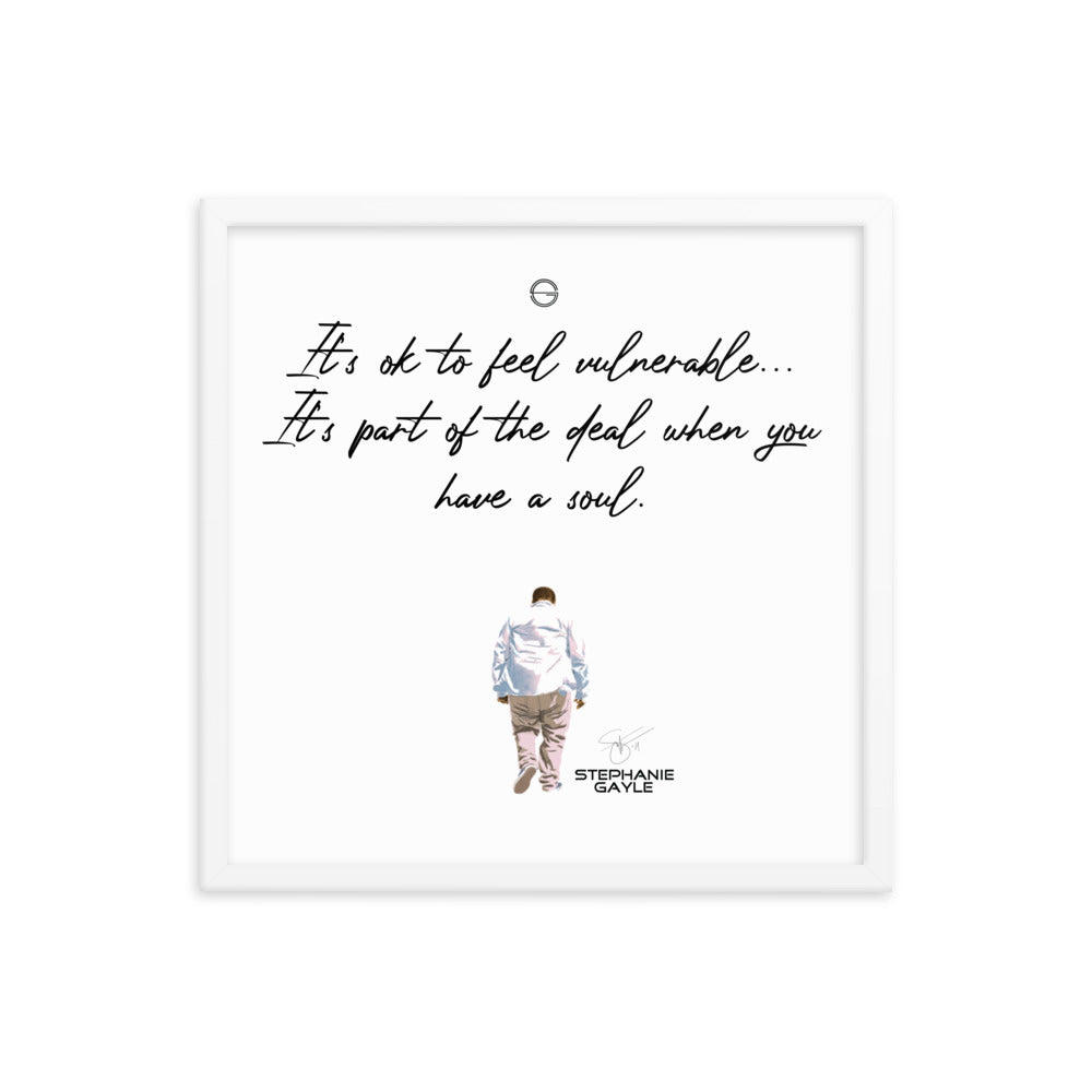 Vulnerable Black Type Lyric 1 Framed Poster