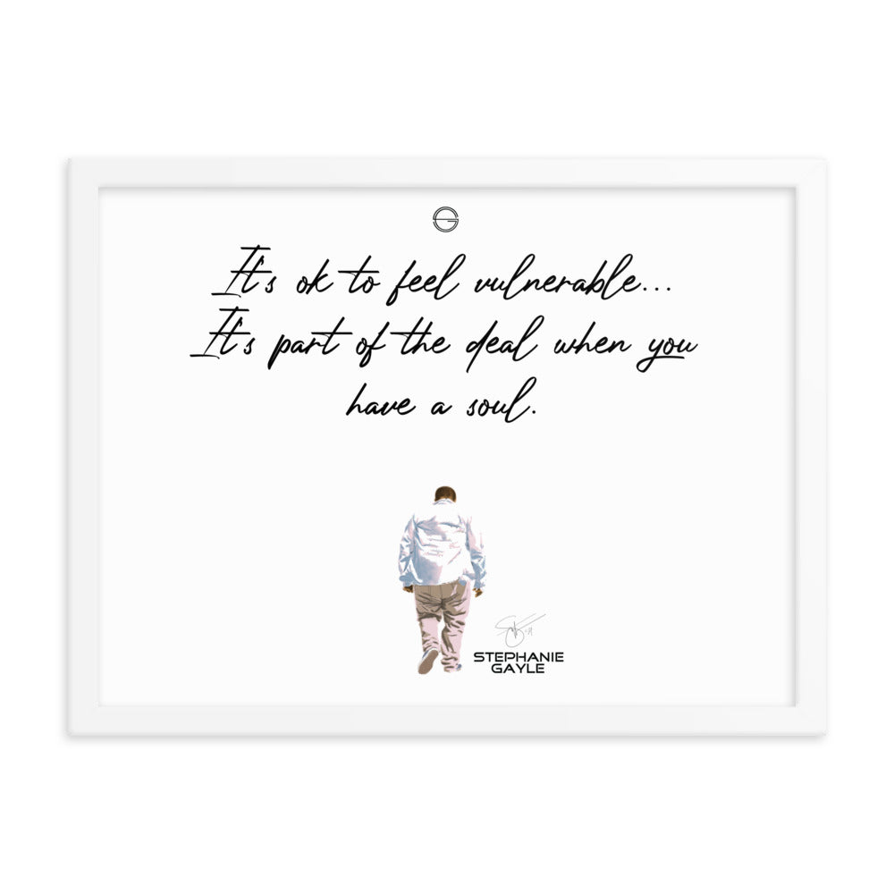 Vulnerable Black Type Lyric 1 Framed Poster