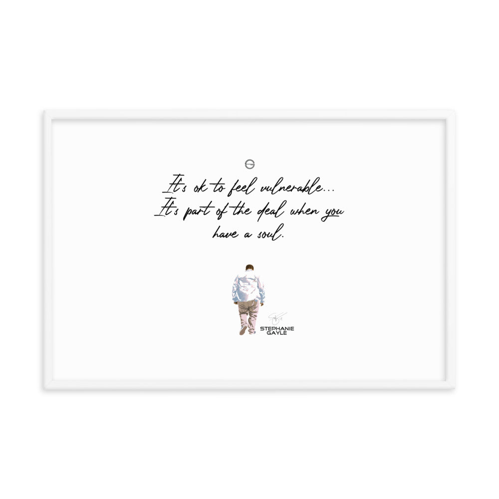 Vulnerable Black Type Lyric 1 Framed Poster