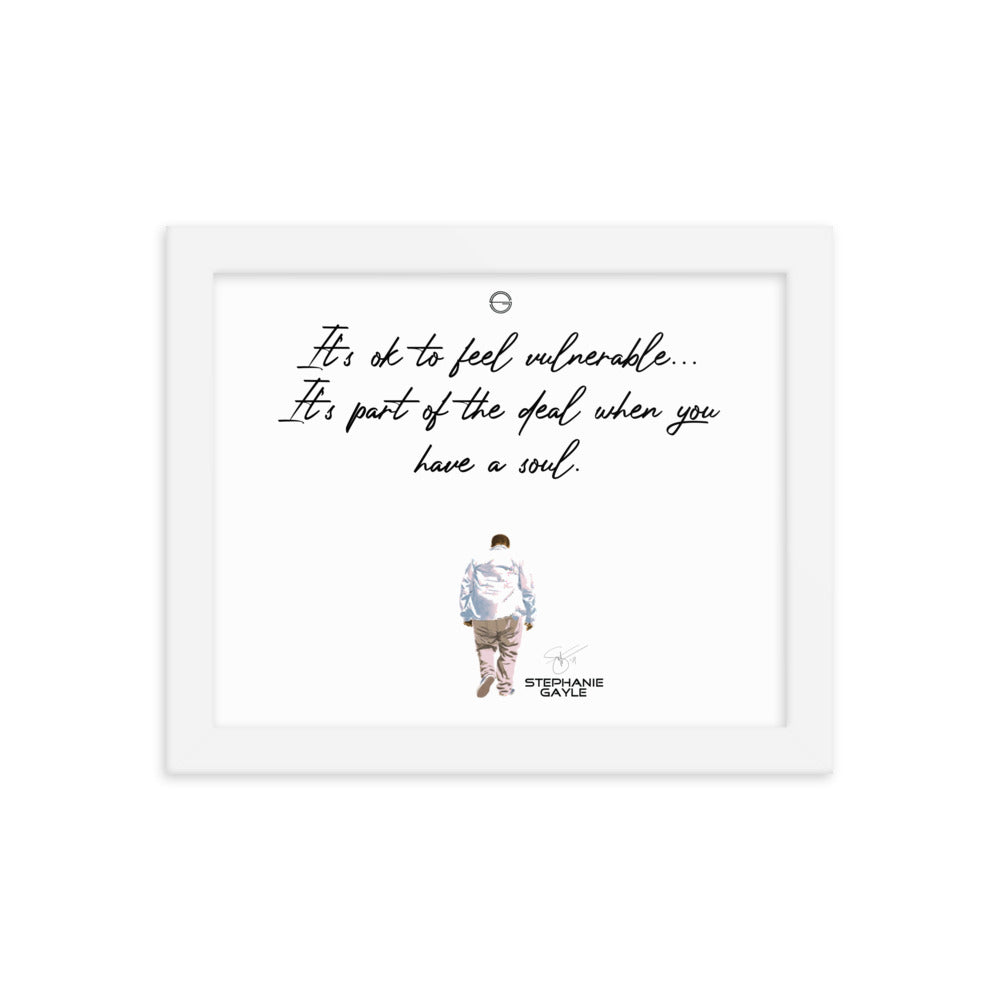 Vulnerable Black Type Lyric 1 Framed Poster