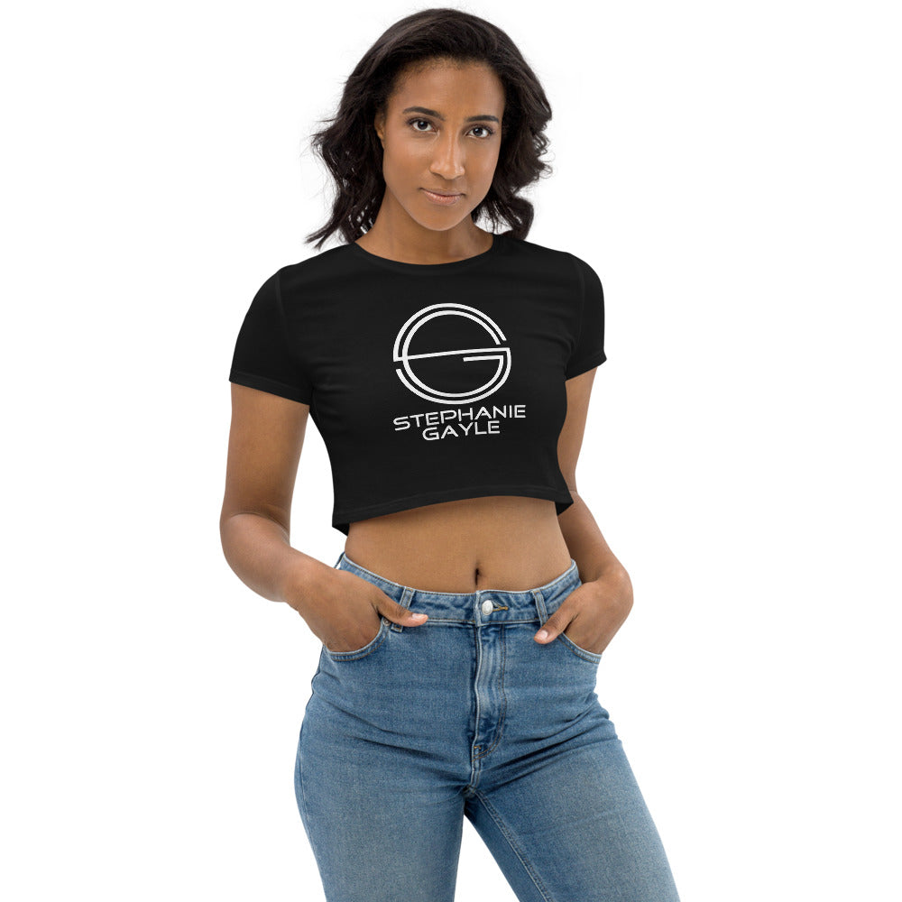 Stephanie Gayle Signature 2022 White Logo Organic Crop Top