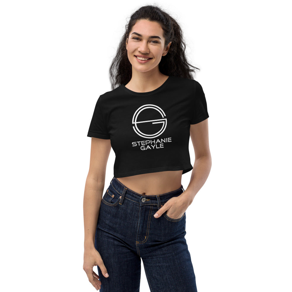 Stephanie Gayle Signature 2022 White Logo Organic Crop Top